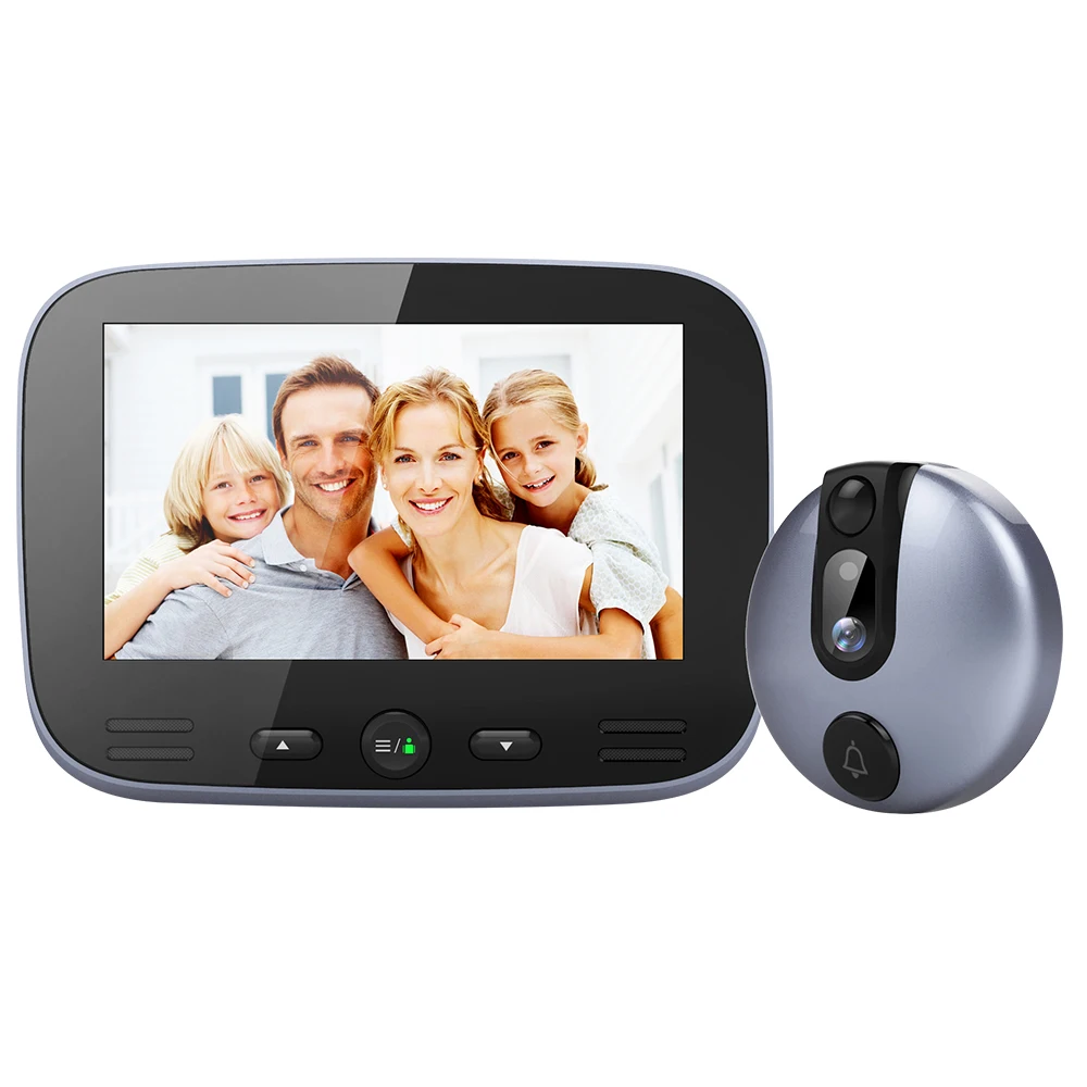 1-Set-2MP-Intelligent-Door-Bell-IR-LED-4-3-inch-colorful-Monitor-Peephole-Security-Camera