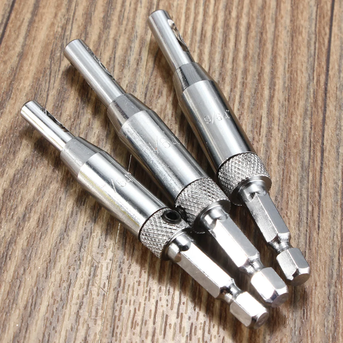 

New Arrival 3pcs HSS Hex Shank Hinge Self Centering Drill Bit Set Pilot Holes Woodworking Reaming Tool