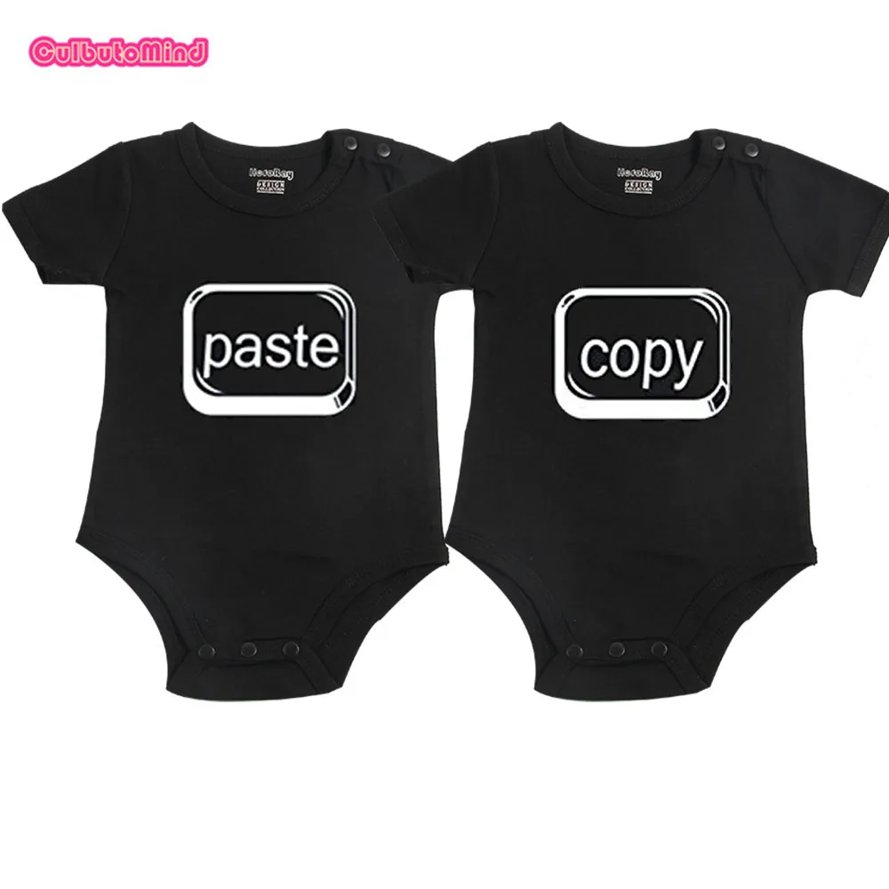 

Baby Color white Cotton Copy&Paste Twin Set of 2 Kids Boy Girl Shirt or Baby Bodysuit 0-12M Newborn Baby Jumpsuit Infant Creepe