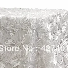 Горячая Распродажа полиэстер 90x15" '3D атласная Розетка Скатерть атласная Розетка вышитая Свадебная скатерть вечерние- слоновая кость