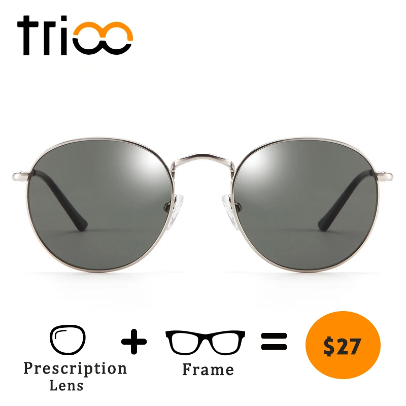 

TRIOO Nearsighted Driver Black Anti-Glare Sunglasses Diopter Classic Myopia Glasses Women Retro Style Prescription Eye glasses