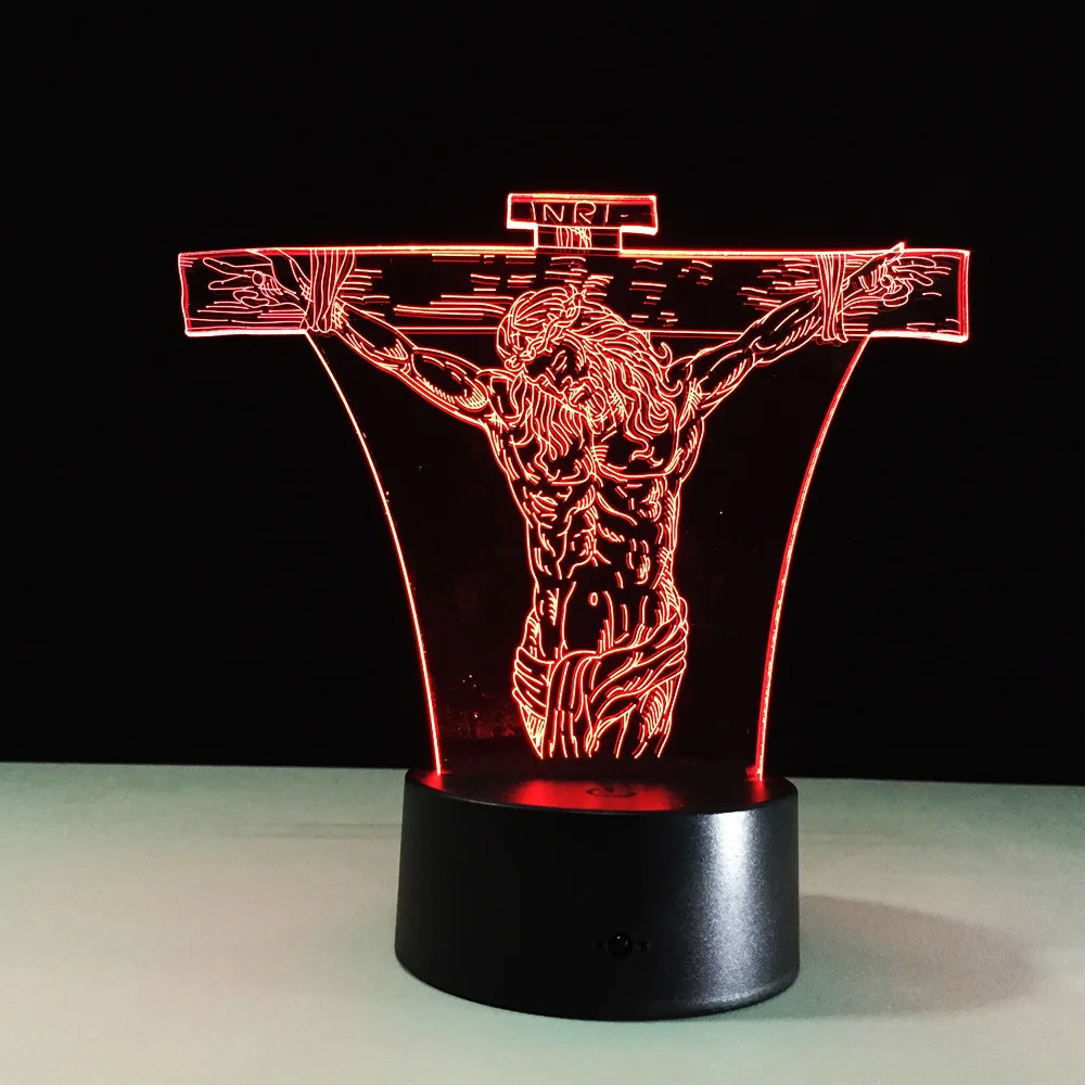Jesus 3D Bedroom Lights LED Night Lamp USB Table Desk Lamps Novelty Home Decor 7 Colors Gift Client Light | Лампы и освещение