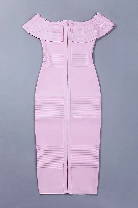 Новое поступление, высококачественное летнее женское розовое платье с открытыми плечами,, Бандажное платье, сексуальное вечернее облегающее платье+ костюм