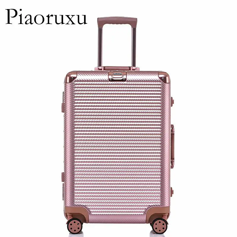 2" 24" 2" 28" PC VS алюминиевая рама для путешествий, чемодан на колесиках, Спиннер для переноски, для каюты, на колесиках, чемодан для багажа - Цвет: Rose gold