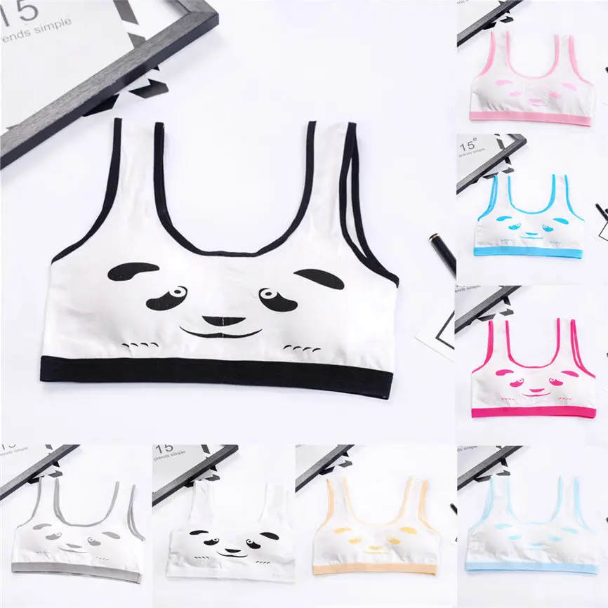 

2018 Cute 1PC Bra Girls Sport Suits Fashion Printing Underwear Bra Vest Children Underclothes Sport Undies Dropshipping 0312