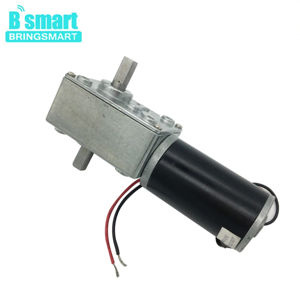 

Bringsmart A58SW31ZYS Double Shaft 12v Worm Gear Motor DC 24v Low Speed Reducer 5--470rpm Self-lock Gearbox Turbine Motor