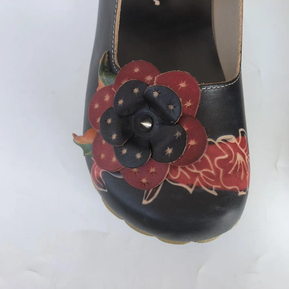 Careaymade-New 2017 Summer,Women fashion single shoes,Round mid-high heels printing flower shoes,Ethnic style hook trend shoes Careaymade-New 2017 Summer,Women fashion single shoes,Round mid-high heels printing flower shoes,Ethnic style hook trend shoes