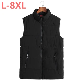 

Bestseller Cotton Padded Man Winter Vest Coats 9XL 8XL 7XL 6XL 5XL New Pocket Design Mandarin Collar Men Warm Casual Waistcoat