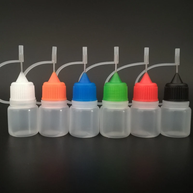 

250pcs 3ml LDPE Empty Plastic Squeezable E Liquid Dropper Filling Bottles With Metal Needle Tip for E juice Nail Polish