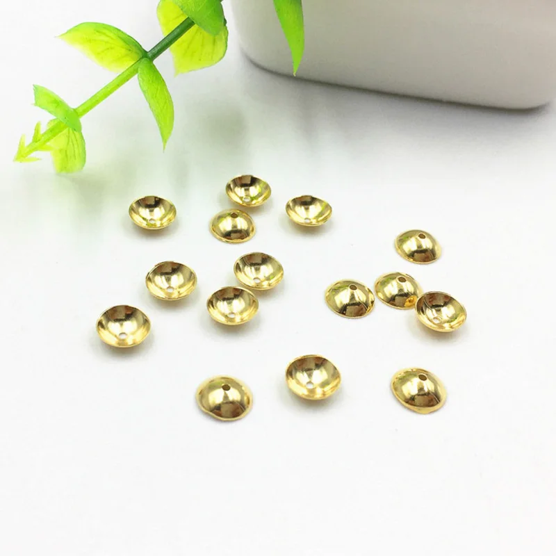 100pcs 3/4/5/6/8/10mm Stainless Steel Connector Bail Cap Blank Tray Fit Half Hole Round Beads DIY Making Findings Accessories