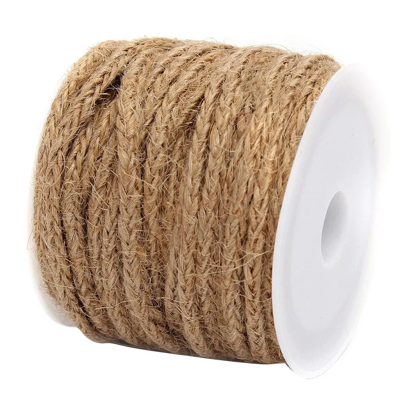 Buy 1Roll 5M Natural Burlap Hessian Jute Twine Cord