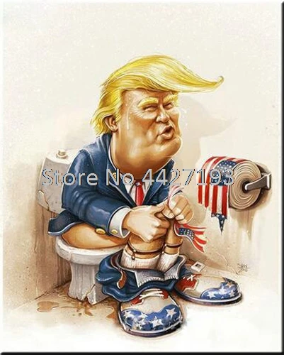 Трамп с героями мультфильмов комплект для алмазной вышивки сделай сам полный