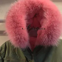 Женщин большой меховой воротник стеганая куртка лайнер пальто с мехом Большие размеры S-4XL меха пальто