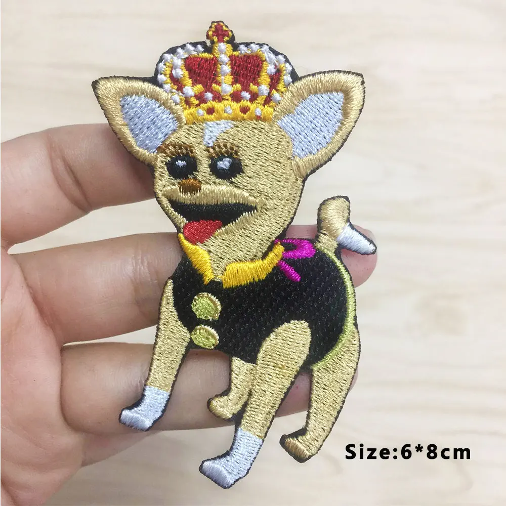 

Dog DIY Badge Iron On Patch Embroidered Applique Sewing Label punk biker Patches Clothes Stickers Apparel