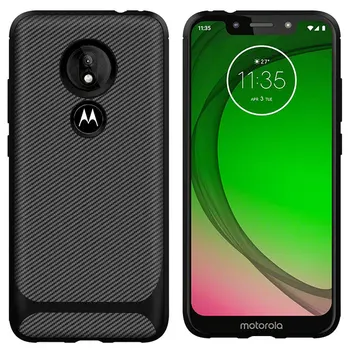 

100pcs/lot Soft Carbon Fiber Shockproof Armor TPU Case For Motorola Moto G7 Play EU Version US Version