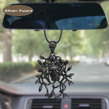 

Automobile rearview mirror titanium steel material creative Python skeleton skull hip hop wind pendant car pendant Decoration