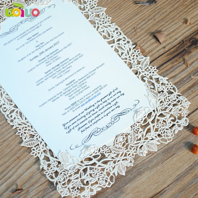 20pcs Laser Cut Rose Design Wedding Invitation Card Menu 20pcs Laser Cut Rose Design Wedding Invitation Card Menu