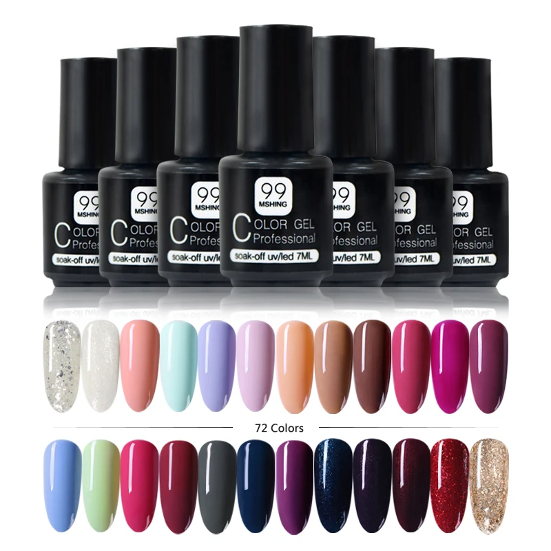 MSHING99 Gel Polish Set 7ml All For Manicure Semi Permanent Vernis top coat UV LED Gel Varnish Soak Off Nail Art Gel Nail Polish