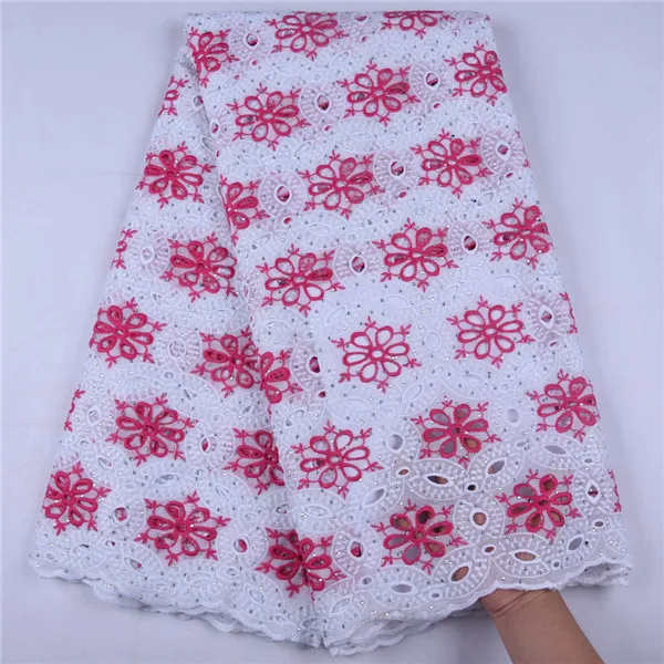 Pure Cotton African Dry Lace Fabric With Stones High Quality Nigerian Lace Fabric Swiss Voile Lace In Switzerland In Party A1654 - Цвет: As picture