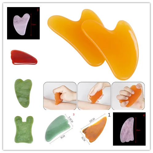 16 Styles Natural Guasha Board Facial Eyes Scraping Gua Sha SPA Massage Tool Health Care Beauty Acupoints Plate Massager