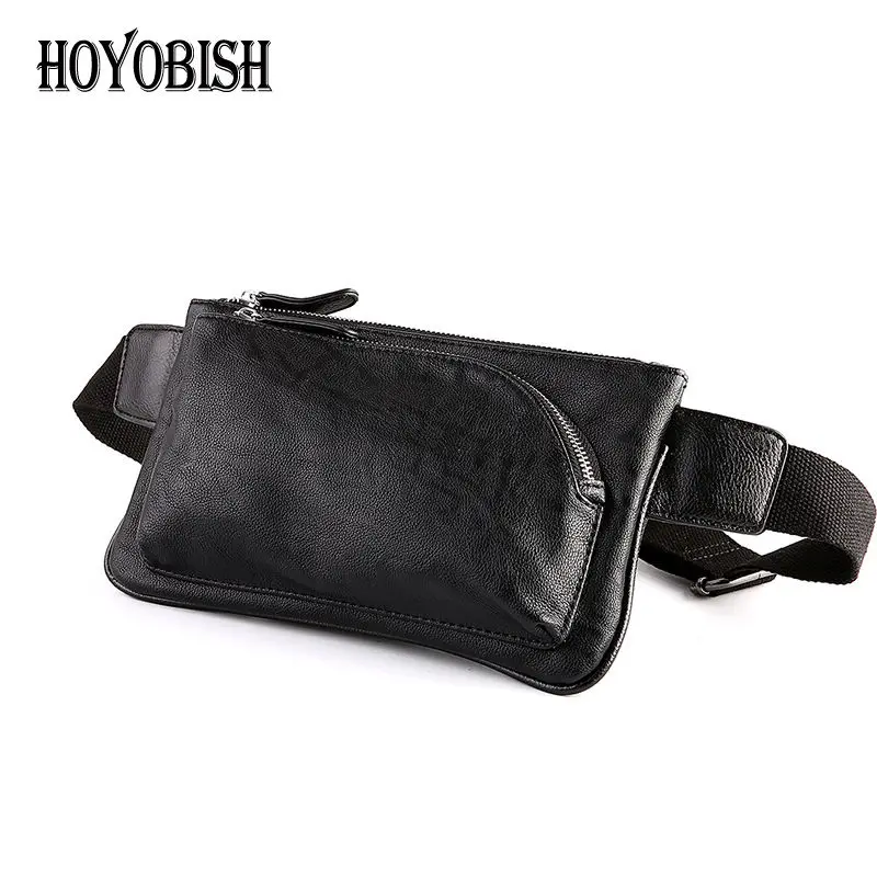 

HOYOBISH 2017 Male Casual Travel Chest Bag Pu Leather Men Messenger Bags Crossbody Bags Single Shoulder Strap Pack Black OH078