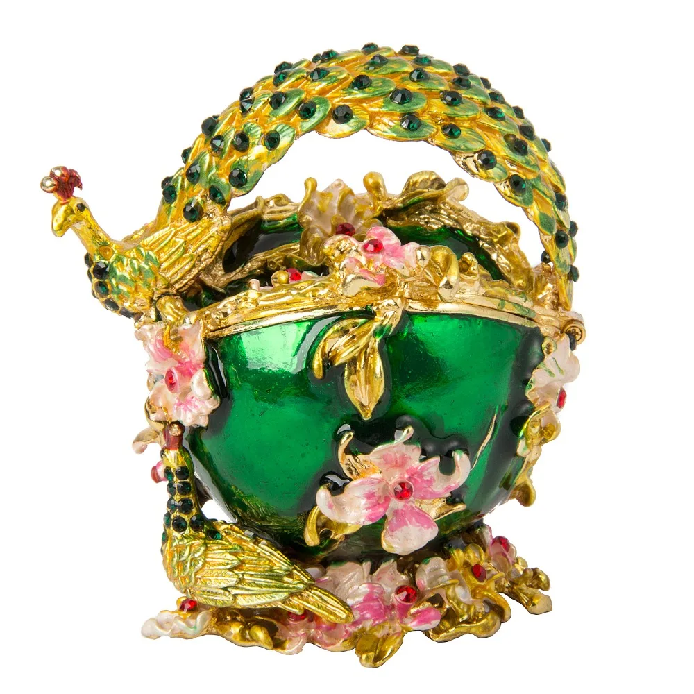 FLETCHER Brand Exquisite Colorful Peacock Flower Basket Style for Jewelry Box | Дом и сад