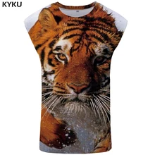 KYKU танк тигр Топ для мужчин животное Стрингер Солнечный свет жилет 3D печать Singlet мужская одежда Бодибилдинг майка без рукавов рубашка