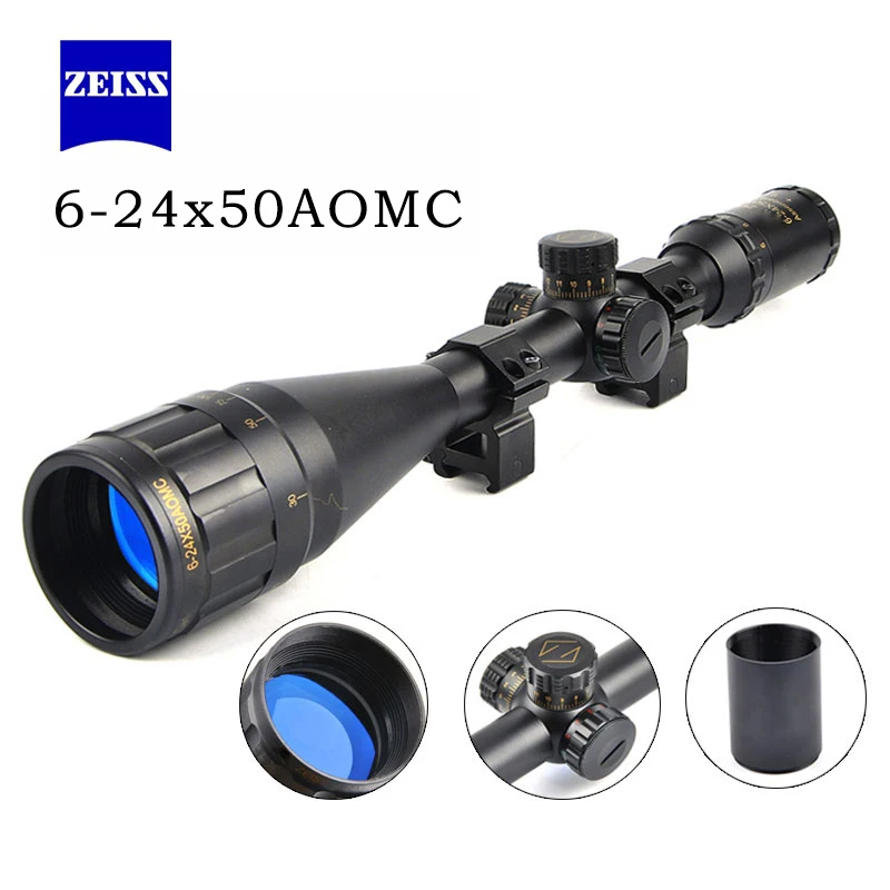 

ZEISS 6-24X50 Golden Marking Optics Riflescope Red And Green Retical Fiber Optic Sight Scope Rifle Hunting Scopes