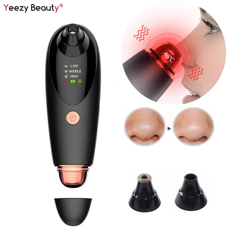 

Upgrade Blackhead Remover Vacuum Electric Pore Cleaner with Vibration Hot Compress Clean Acne Comedo Suction Removal Machine