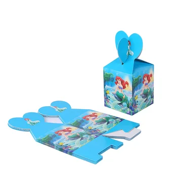 

6 pcs/lot Mermaid Theme Candy Bag Kids Birthday Party Decorations Paper Gift Boxes For Guest Baby Shower Event Party Supplies