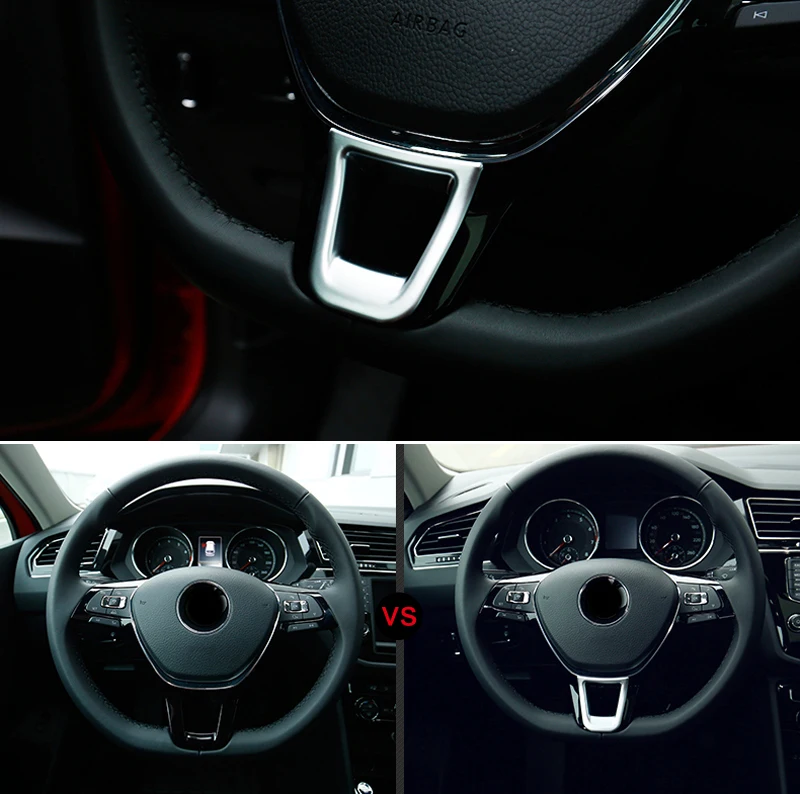 

For Volkswagen T-Cross 2019 2020 Car Styling ABS Steering Wheel Decoration Frame Cover Trim 1pcs Auto Accessories