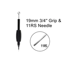 40 шт./лот 9RS(19 мм) черный резиновый одноразовые тату труб татуировки Захваты Советы с иглы татуировки стерилизованное