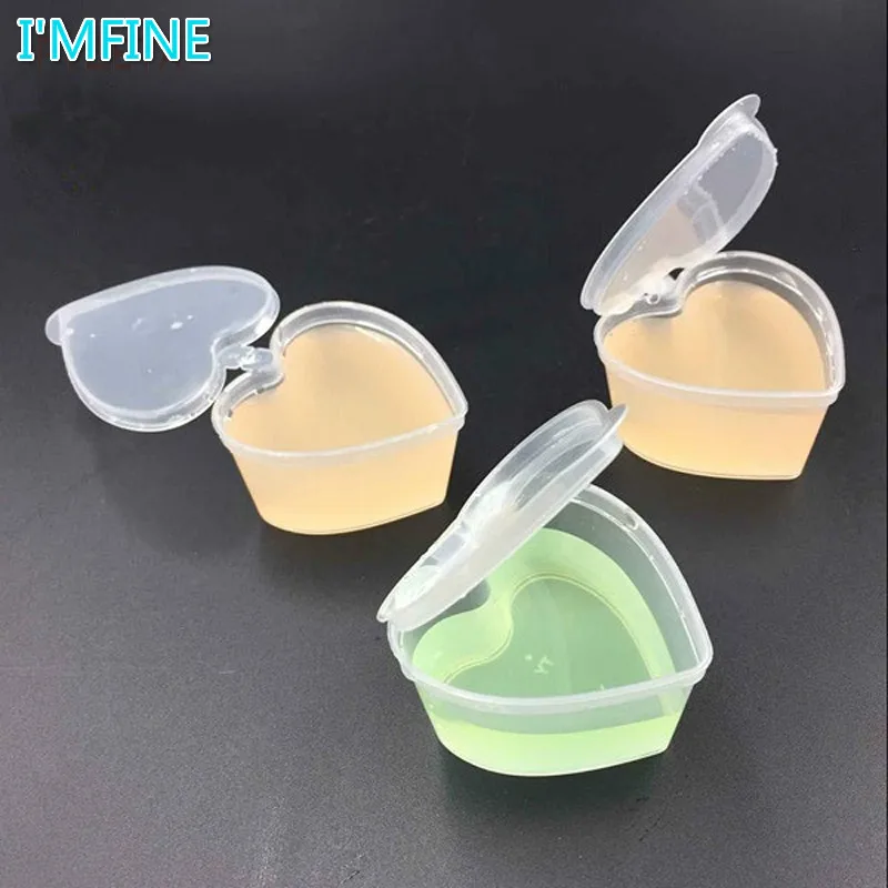 100pcs lot 45ml PP heart square shaped seasoning box Disposable tasting cup font b Salad b
