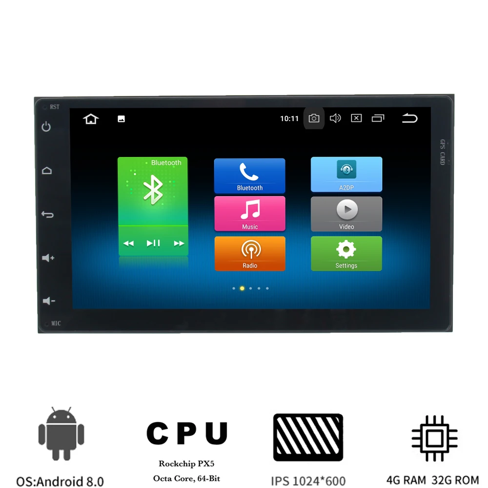 Car 2 din 9\ Android 8.0 multime player for Toyota Corolla Camry Prado RAV4 Hilux 230x130mm head unit with 8 Core 4GB+32GB WIFI