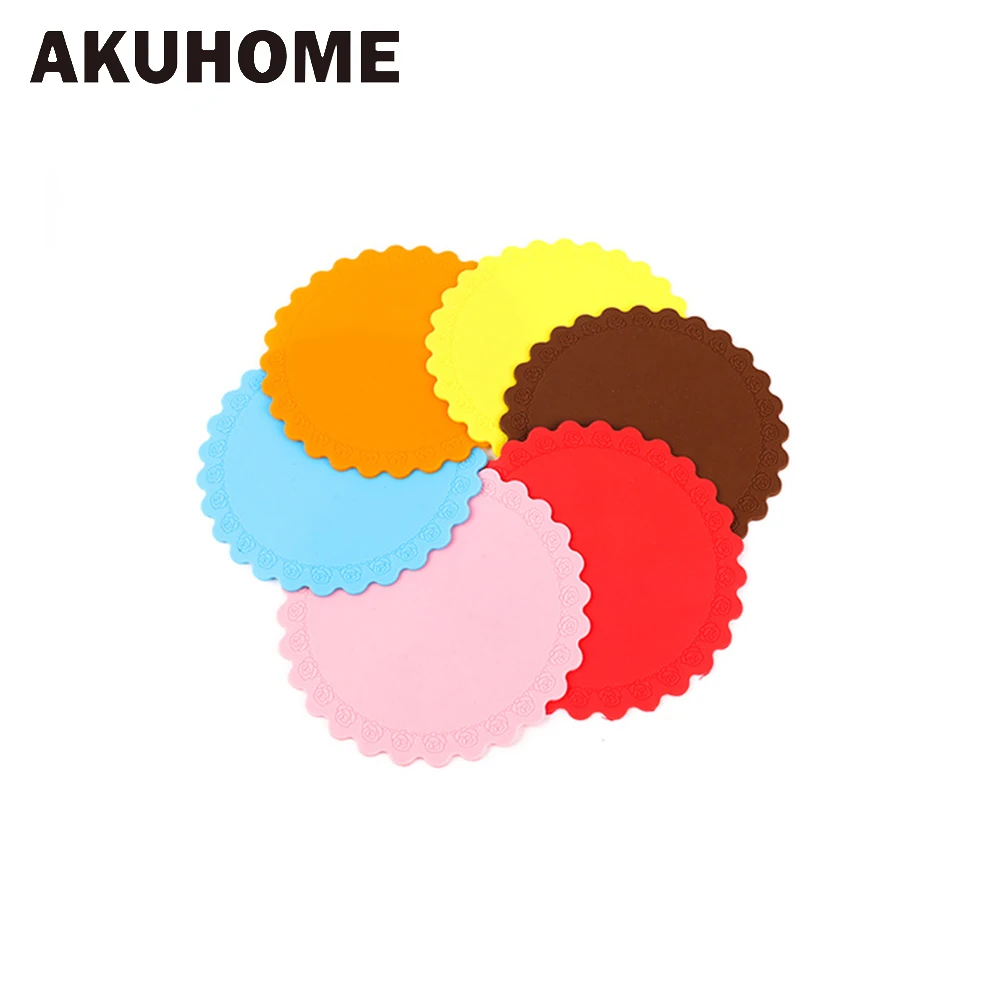 

Thicken Silicone Water Coaster Insulation Rose Mat Non-slip Dish Pad High Temperature Protection Table Mat Food Grade AKUHOME
