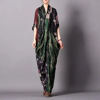 

2019 Spring and Summer New Original Silk Print Patchwork Luxurious Chest Cross Fishtail Dress