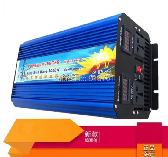 

Best Offer Digital display Reliable 3000w Rated Powr 6000w Peak Power True Pure Sine Wave Inverter DC to AC Converter