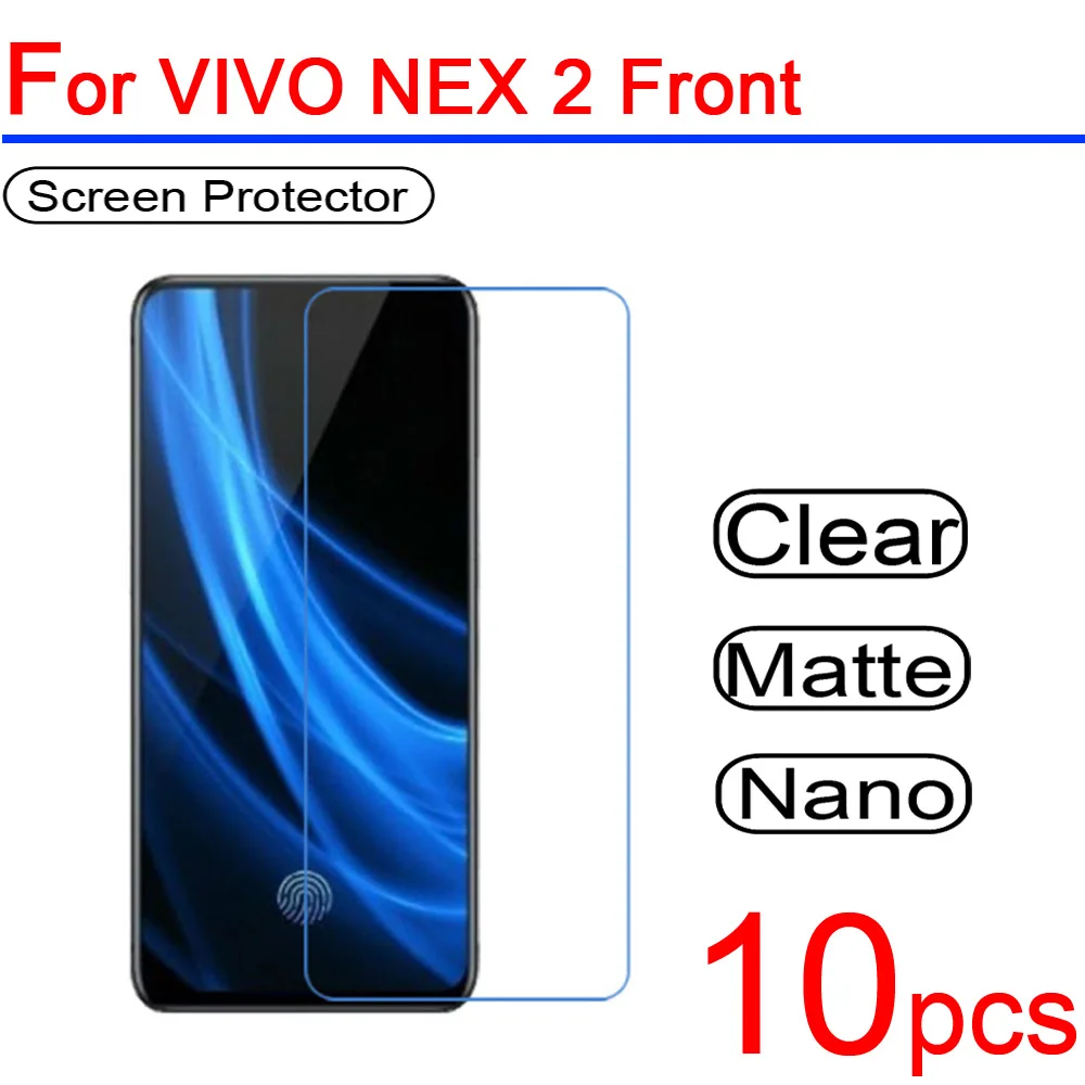 

10pcs Ultra Clear PET Soft For Vivo NEX 2/NEX S LCD Screen Protector Guard Cover for Vivo NEX 2/NEX S Front+Back Protective Film