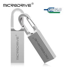 USB флеш-накопитель 64G 32G 16G 8G 4G металлическая цепочка для ключей, ручка-накопитель, реальная емкость, мини металлический USB