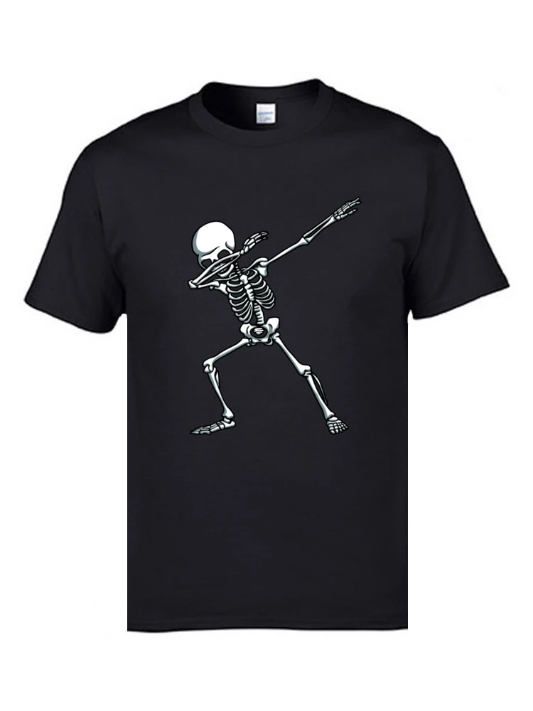 Casual Tees Slim Fit Round Collar Casual Short Sleeve 100% Cotton Adult T-Shirt Funny Tshirts Top Quality Dabbing Skeleton Dab Hip Hop Skull Shirts Kids Adult  10805 black