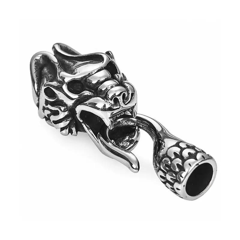 

Classic Leopard Head Stainless Steel Bracelet Connector Hook DIY Metal Clasps Men Jewelry Ropes Cord Bangle Jewelry Findings