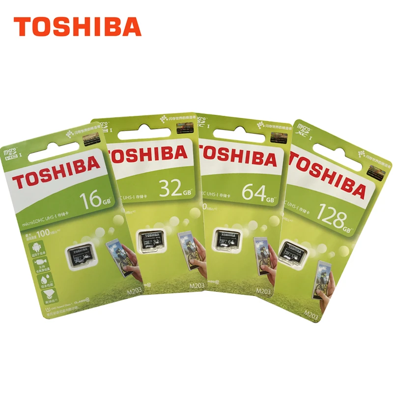 Оригинальная Micro SD карта TOSHIBA M203, UHS-I, 16 ГБ, 32 ГБ, MicroSDHC, 64 ГБ, 128 ГБ, MicroSDXC, карта памяти U1, класс 10, FullHD, TF карта