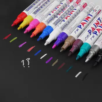 

Car Paint Care Waterproof Wheel Tire Oily Mark Pen Rubber Tyre Tread CD Metal Permanent Paint Marker Graffiti Marcador Caneta