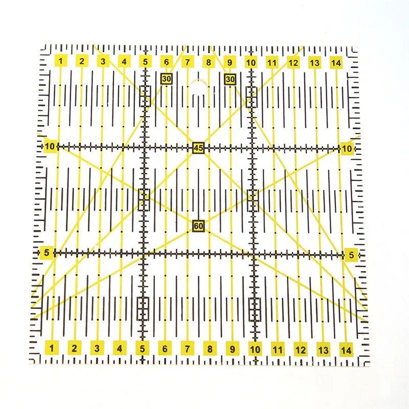 1 шт. Лоскутная линейка квадратная Веерная форма портновская метровая палочка для резки ткани линейки для шитья Искусство ремесло DIY Швейные Инструменты - Цвет: 15x15cm