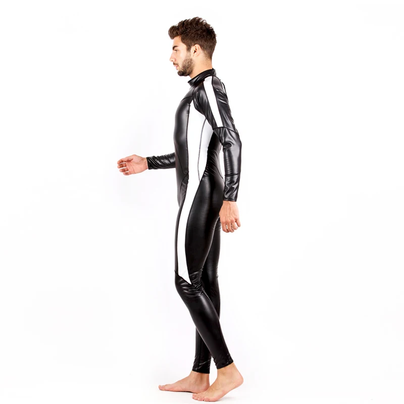 HXBY Back Zipper PU Waterproof One Piece Professional Swim Suit Men Long Sleeve Lycra Full Body Surfing Bathing Beach SwimWear