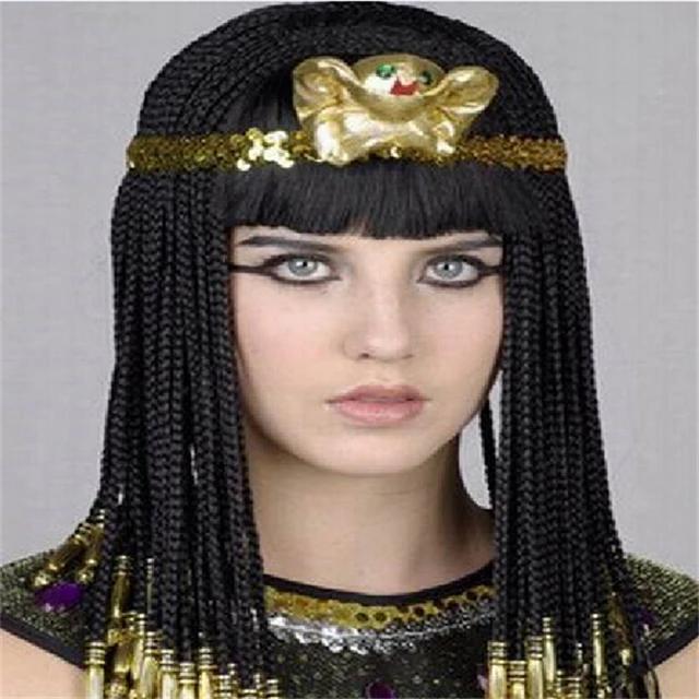 Egyptian Cleopatra High Quality Straight Long Black Braid Cosplay Wigs