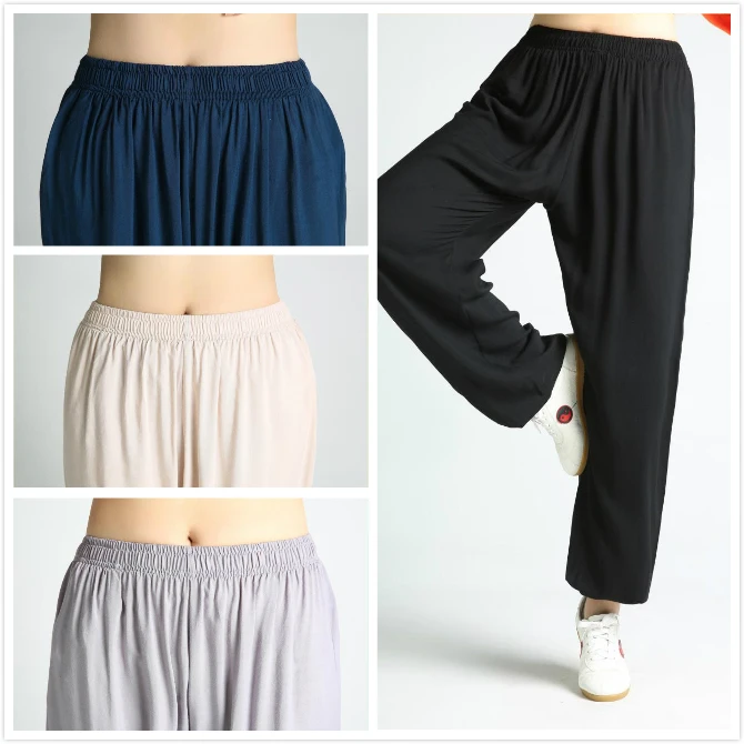

4 Colors Soft Cotton Kung fu Tai chi Pants Martial arts Wing Chun Clothing Wushu Trousers