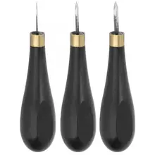 Черный сандалового дерева ручка швы Awl кожи прошитая вручную шило Швейные инструмент