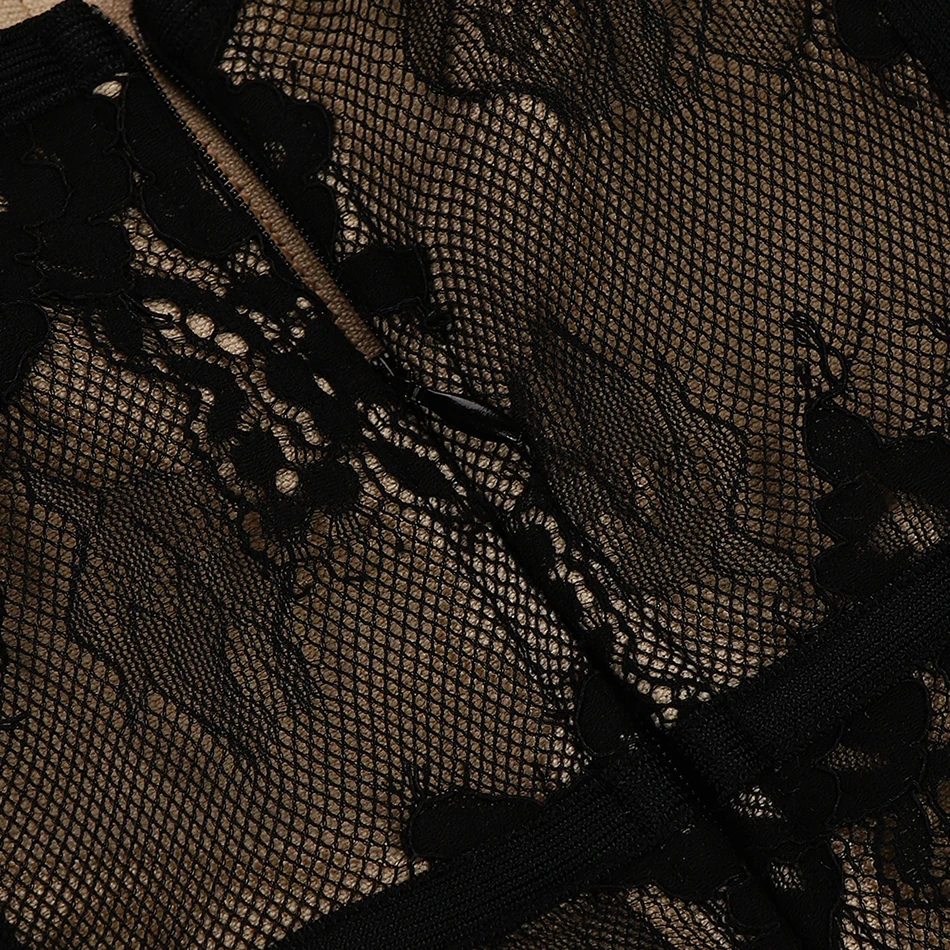 Сексуальное женское кружевное платье на бретельках, лето, новое черное Бандажное платье с v-образным вырезом, без рукавов, бодикон, вечерние платья знаменитостей длиной до колен