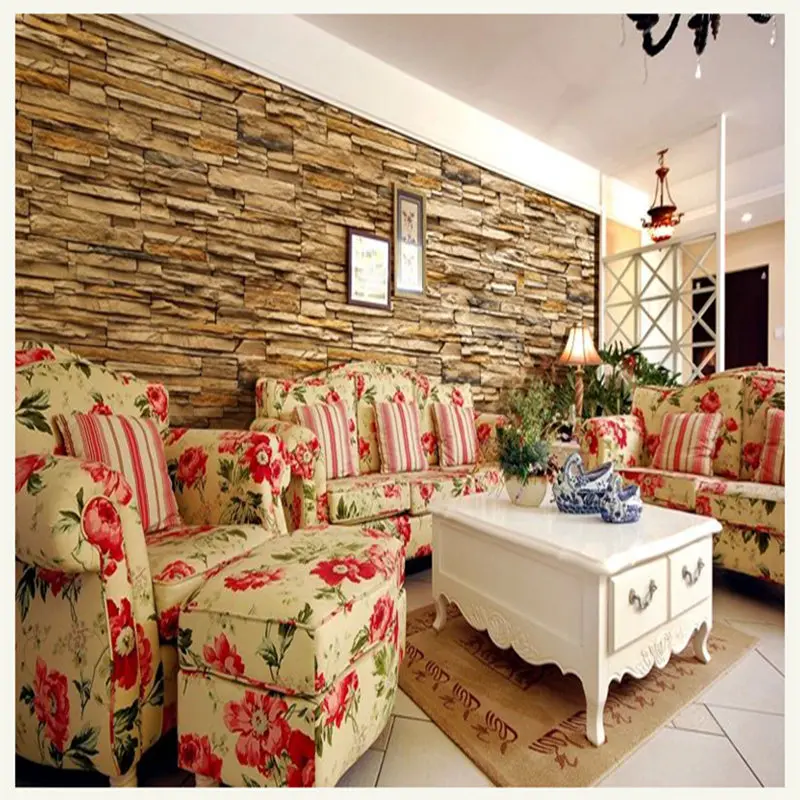 

Imitation brick wall retro TV sofa bedroom background wallpaper Environmental protection custom large ZMH murals